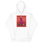 Fitness graphic hoodie with hood and drawstrings